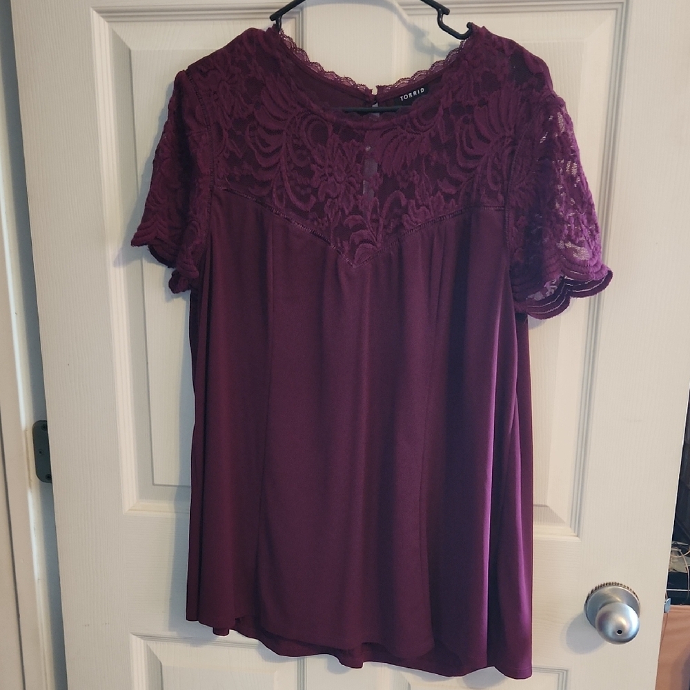 Torrid Rich Burgundy Lace Top